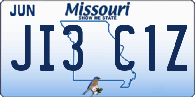 MO license plate JI3C1Z