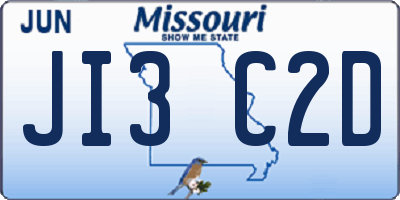 MO license plate JI3C2D