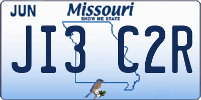 MO license plate JI3C2R