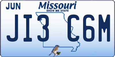 MO license plate JI3C6M
