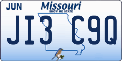 MO license plate JI3C9Q