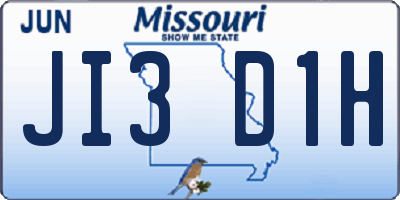MO license plate JI3D1H