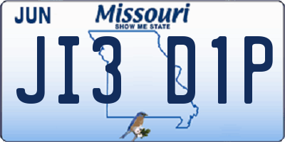 MO license plate JI3D1P