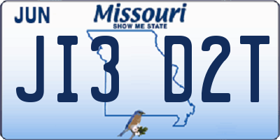 MO license plate JI3D2T