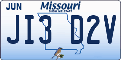 MO license plate JI3D2V