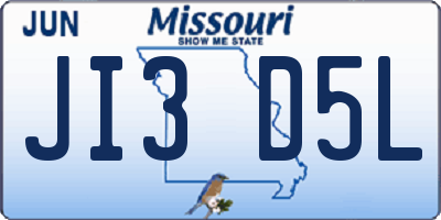 MO license plate JI3D5L