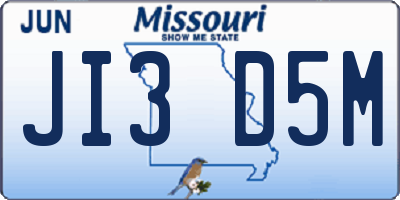 MO license plate JI3D5M