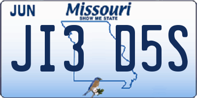 MO license plate JI3D5S