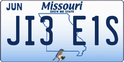 MO license plate JI3E1S