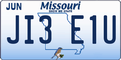 MO license plate JI3E1U