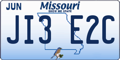 MO license plate JI3E2C