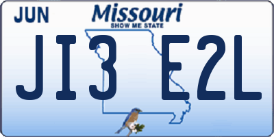 MO license plate JI3E2L