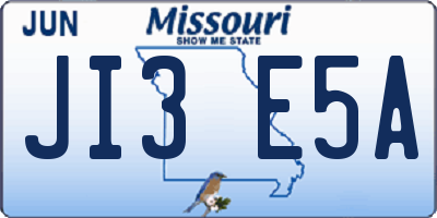 MO license plate JI3E5A