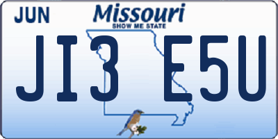 MO license plate JI3E5U