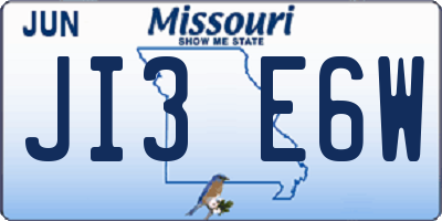 MO license plate JI3E6W