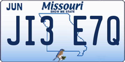 MO license plate JI3E7Q