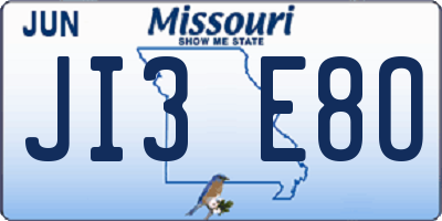 MO license plate JI3E8O