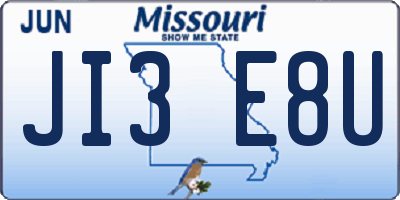 MO license plate JI3E8U