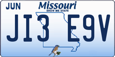 MO license plate JI3E9V