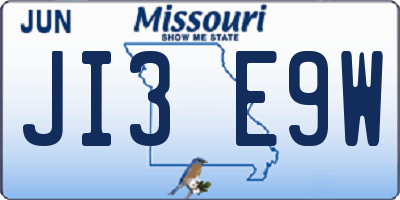 MO license plate JI3E9W