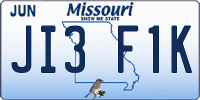 MO license plate JI3F1K
