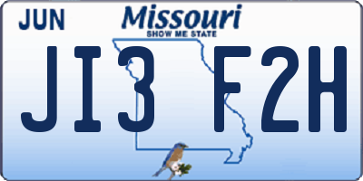 MO license plate JI3F2H