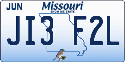 MO license plate JI3F2L