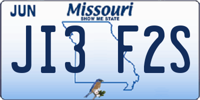MO license plate JI3F2S