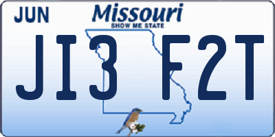 MO license plate JI3F2T