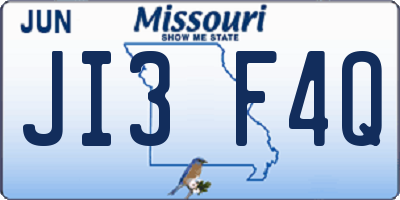 MO license plate JI3F4Q