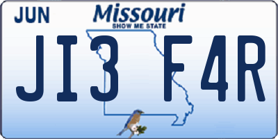 MO license plate JI3F4R