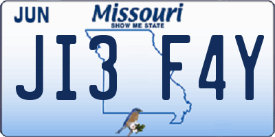 MO license plate JI3F4Y