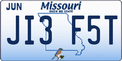 MO license plate JI3F5T