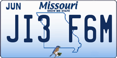 MO license plate JI3F6M