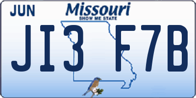 MO license plate JI3F7B