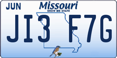 MO license plate JI3F7G