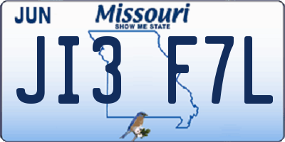 MO license plate JI3F7L