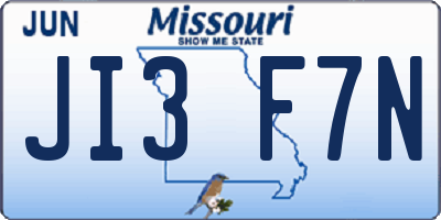 MO license plate JI3F7N