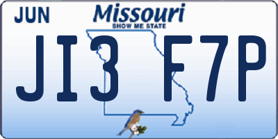 MO license plate JI3F7P