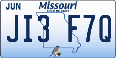 MO license plate JI3F7Q
