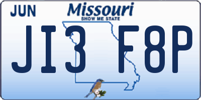 MO license plate JI3F8P
