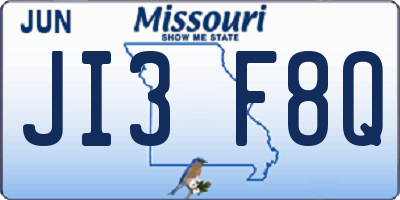 MO license plate JI3F8Q