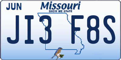 MO license plate JI3F8S