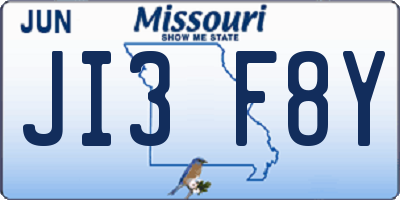 MO license plate JI3F8Y