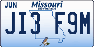 MO license plate JI3F9M