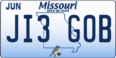 MO license plate JI3G0B