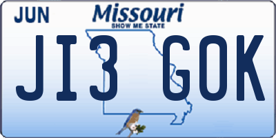 MO license plate JI3G0K