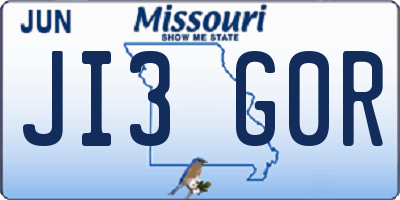 MO license plate JI3G0R