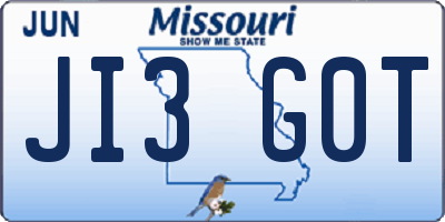 MO license plate JI3G0T