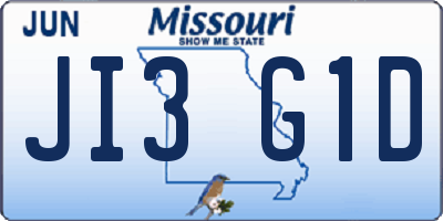 MO license plate JI3G1D
